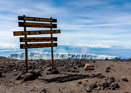 Uhuru Peak, toppen af Mount Kilimanjaro