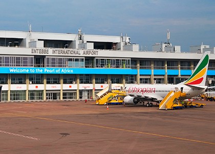 Entebbe lufthavn i Uganda