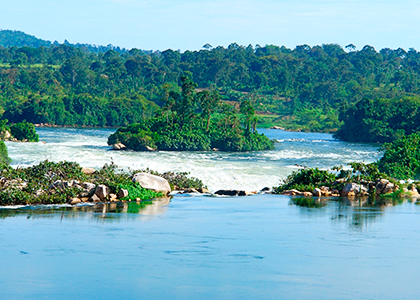 River Nile tæt ved Jinja i Uganda