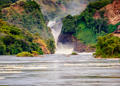 Vandfaldet Murchison Falls i Uganda